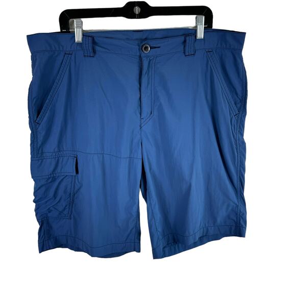 Columbia Blue Omni-Shade Lightweight Nylon Shorts Pockets Men's Size 40 - Picture 1 of 7